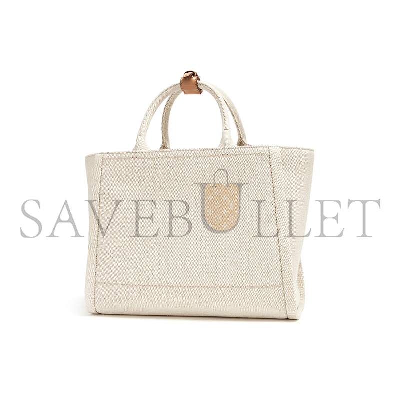 Pra*a brand-typography linen-blend tote bag 1bg474 (31*24*13cm)